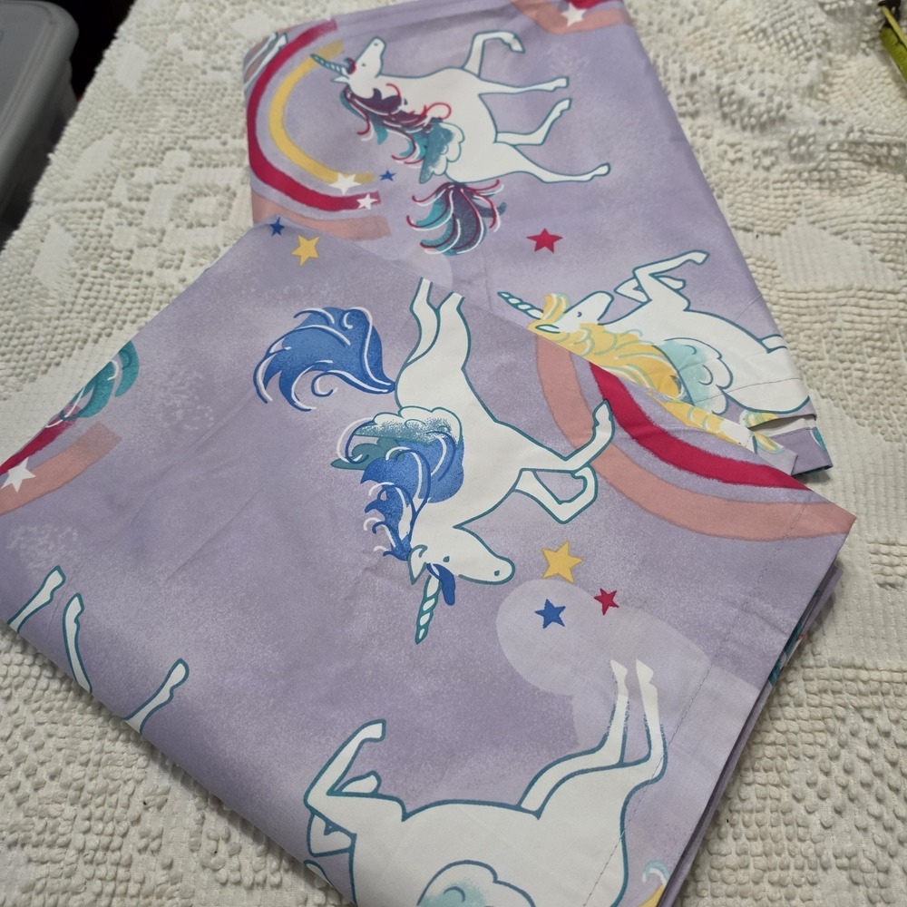 Your Zone Room Darkening Curtains 1 Pair - 30"W x 84"L Pastel Unicorns EUC